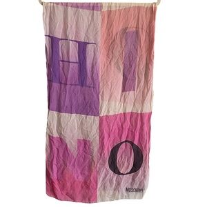 Moschino Vintage Rare Silk Scarf Rectangular 20"x62"